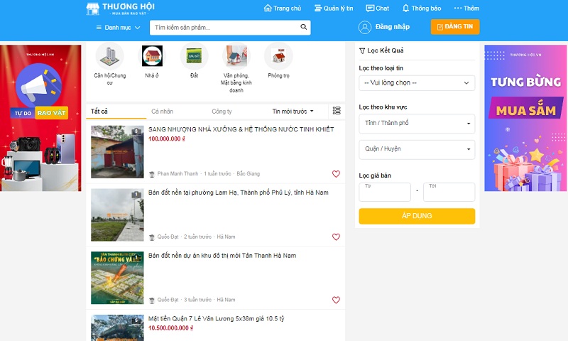 nhu cầu chọn những trang web đăng tin bđs miễn phí