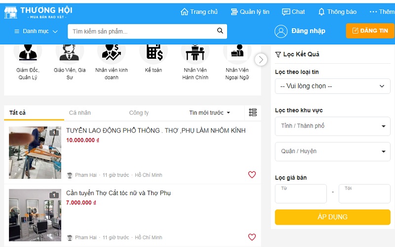 Việc làm, đăng tin và tìm việc làm hiệu quả