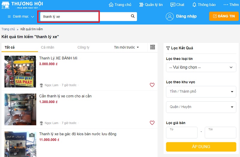 Cách Tìm Kiếm Tin Rao Vặt Nhanh Và Chính Xác Trên Thuonghoi.vn