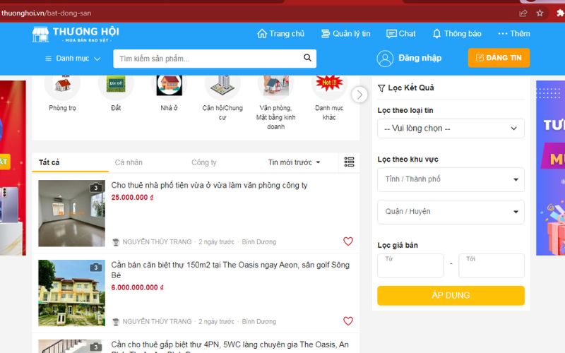 Điểm danh các trang web đăng tin bất động sản miễn phí 2025